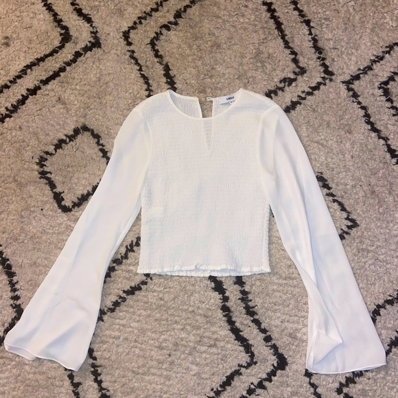 Likely Tops - LIKELY sheer smocked top bell sleeve